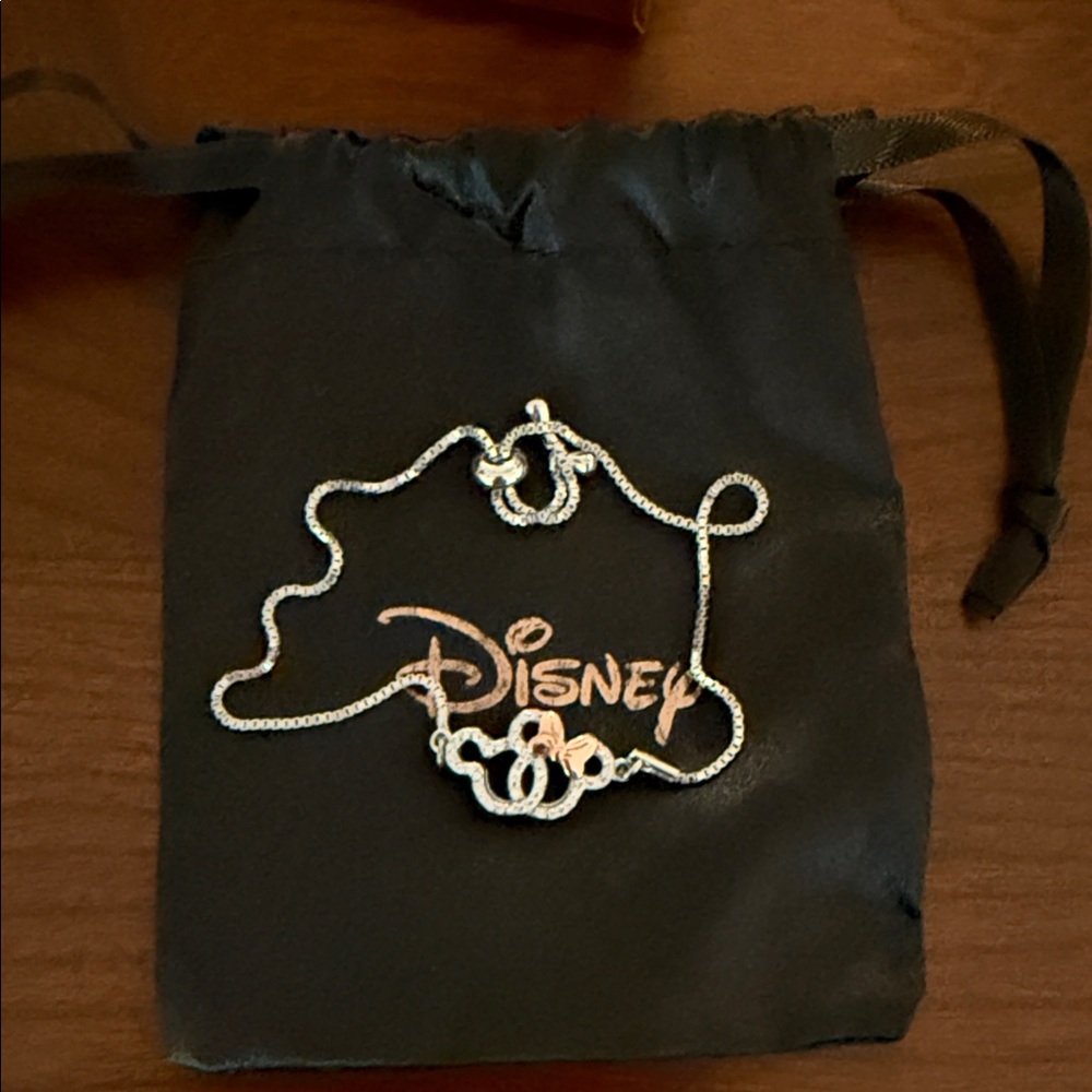 Disney Silver Mickey and Minnie head Bracelet